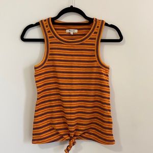 Madewell Audio Knot-Front Tank Top in Stripe